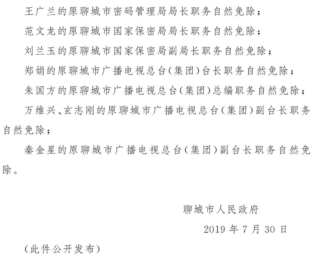山东聊城最新人事任免动态